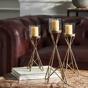 ชุดเชิงเทียนโลหะสีทองสำหรับตกแต่งโต๊ะ3ชิ้น - Product Image 4