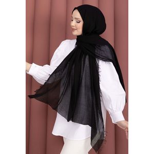 Black Soft Crepe Scarf Series for Headpiece & Neckerchief Accessory - Product Image 2