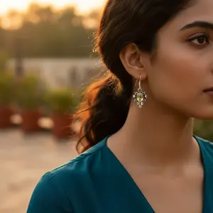 Boucles d'oreilles pendantes et clous en argent 925 pour femmes, bijoux tendance en quartz et pierres précieuses avec citrine pour fiançailles - Product Image 2