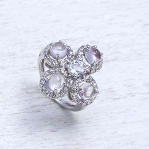 Cuarzo Rosa Ajuste de punta redonda cabujón piedra semipreciosa anillos de piedras preciosas al por mayor 925 Plata sólida joyería fábrica India - Product Image 4