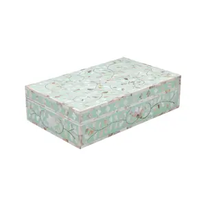 กล่องใส่เครื่องประดับฝังมุกทรงกลมดีไซน์ตามสั่งทำมือในโรงงานเวียดนามและช็อกโกแลต - Product Image 2