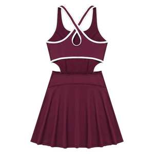 Robe de tennis pour femmes, taille européenne XXL, haute qualité, 80% polyester, 20% élasthanne, col zippé classique, vêtements de tennis - Product Image 2