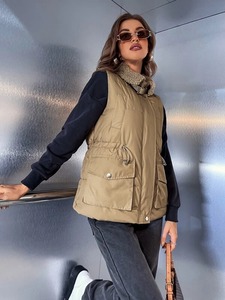 Haute qualité femmes gilet bouffant Logo personnalisé respirant tissé léger imperméable hiver chaud pour les femmes - Product Image 4