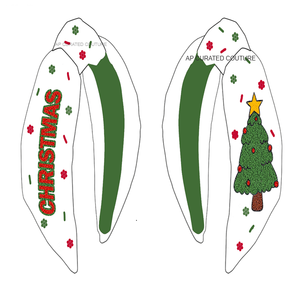 Diadema con cuentas verdes personalizada para mujer, lo último en accesorios anudados 2025, regalo de Navidad para fiestas - Product Image 2