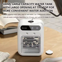Ventilateur Brumisateur Portable Rechargeable USB avec Bac à Glaçons, 2 Vitesses, Fonctionnement Silencieux, Matériau Plastique, Mini Climatiseur de Bureau