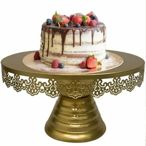 Supports à gâteaux rectangulaires en métal blanc et doré pour décoration de mariage au prix de gros Présentoir à gâteaux de luxe pour fêtes et événements - Product Image 4