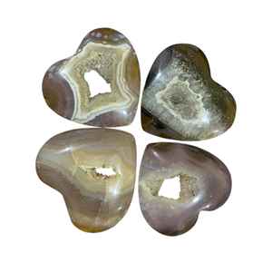Cœur d'Agate du Timor Druzy, Cœur de Cristal d'Agate Naturelle, Pierre Druzy Scintillante, Minéral de Collection - Product Image 4