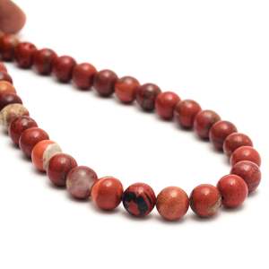 Kamal Gems Natural <b>Red</b> Jasper Gemstone <b>Beads</b> Strand 15 Inches Long Polished Treatment - Product Image 4