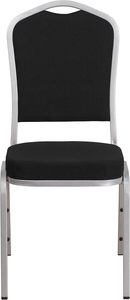 Silla apilable de acero de cuero negro con corona de boda <span class=keywords><strong>para</strong></span> alquiler de banquetes de hotel, <span class=keywords><strong>sillas</strong></span> de hostelería <span class=keywords><strong>para</strong></span> eventos comerciales - Product Image 6