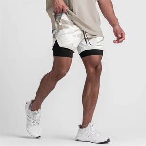 Shorts de fitness pour hommes Logo personnalisé Respirant Fatting Cordon Solide Sporty Short de sport non tissé Services OEM ODM - Product Image 2