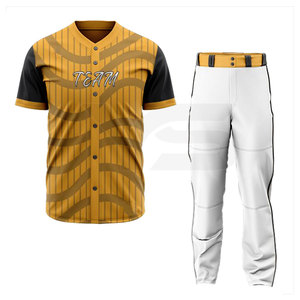 Venta caliente Mejor Calidad Transpirable Impreso Técnicas Conjuntos de uniformes de béisbol Venta al por mayor Pakistán Hecho Ropa deportiva Tallas grandes - Product Image 1