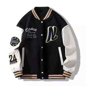 2025 Logo personnalisé broderie haute laine noir cuir Varsity veste hommes unique hiver en plein air Baseball décontracté OEM taille de gros - Product Image 3