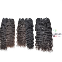 Rambut Manusia India Hitam Alami 100% Remy Virgin, Bundel Rambut Keriting, Ekstensi Rambut, Kutikula Tertata Rapi, Harga Grosir Murah