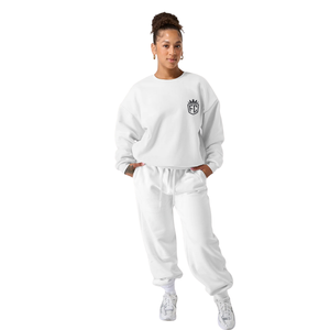 Sweat-shirt à col rond en molleton pour femme, coupe décontractée, intérieur doux, confortable, vêtements de détente décontractés pour un usage quotidien - Product Image 3