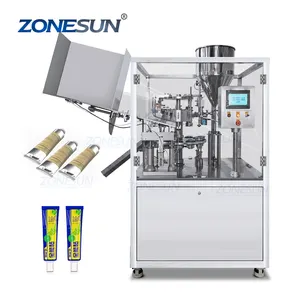 ZONESUN ZS-FS009A Full Automatic Liquid Paste Ointment Hand Cream Toothpaste Collapsible Aluminum Tube Filling Sealing Machine