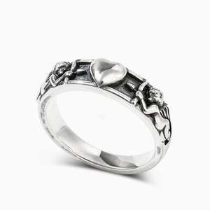 Anillo de Plata de Ley con Forma de Corazón y Flecha de Cupido Jeulia con Circonita y Perla - Product Image 2