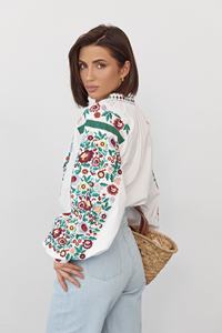 Top coton Boho Hippy Style ukrainien brodé Blouse nouveauté Offre Spéciale à manches longues col rond mode femmes haut débardeurs hauts - Product Image 4