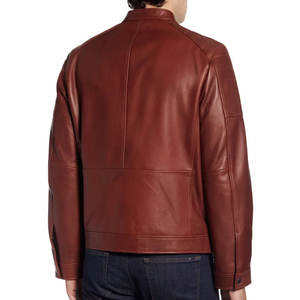 New Arrival Custom Men Leather Jacket Wholesale Plus Size men Leather Jacket High Street style Men Slim Fit Leather Jacket - Product Image 2