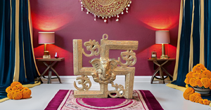 Latón hecho a mano Ganesha Idol estatua colgante de pared diseño Art Deco para puerta Interior o decoración de regalo - Product Image 3