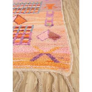 Alfombra de Lana Anudada a Mano Nuray, Patrón Geométrico Rosa y Morado para el Hogar, Pasillo, Sala de Estar, Rectangular, Pae-4523, Técnica de Alfombra Hecha a Mano - Product Image 4