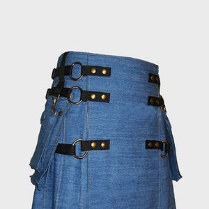 Kilt utilitario de mezclilla azul para hombre personalizado | Kilt moderno auténtico con hebillas de primera calidad y tela de alta calidad, proveedor de Kilts de utilidad - Product Image 3