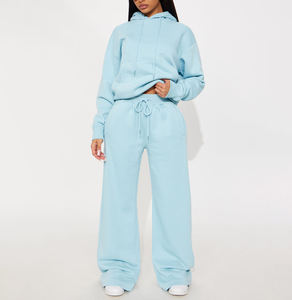 Pantalones Deportivos de Chándal para Mujer, Corte Regular, Pierna Acampanada, Cintura Alta, Cierre con Cordón, Transpirables y Ecológicos - Product Image 1