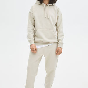 Conjunto de Sudadera con Capucha y Pantalones Deportivos, Sudadera de Felpa Blanca de Algodón Personalizada, Conjunto de Sudadera y Pantalones Deportivos Unisex para Hombre - Product Image 1