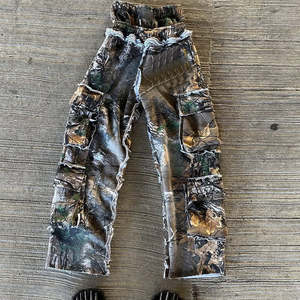 Kivotech Custom Men's Pants Trousers Fit Sun Faded Sweat Pants Four Pockets <b>Cargo</b> Sweatpants Acid Wash Rhinestone Sweatpants Men - Product Image 5