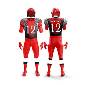 Custom Heat-Transfer American Football Jersey Set for Adults Short Quick Dry Breathable Design Side Panel Elastic Fit Pants - Product Image 3