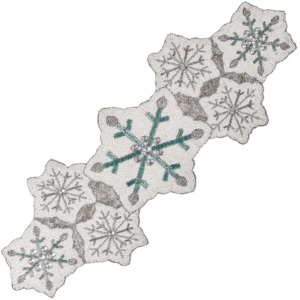 High Quality 36\" Glass Beaded Dining Table Runner With Custom Floral Design Low Price Wedding Runners for Christmas - Product Image 1