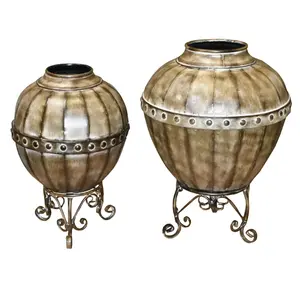 <b>Large</b> Gold-Finished Planter Pot IndoorOutdoor Living Room Decor & Storage Wholesale Price - Product Image 4