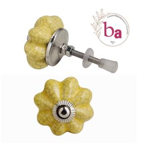 Craquelé jaune Melon boutons en céramique Design industriel tiroir armoire poignée tire pour cuisine commode salon salle à manger - Product Image 1