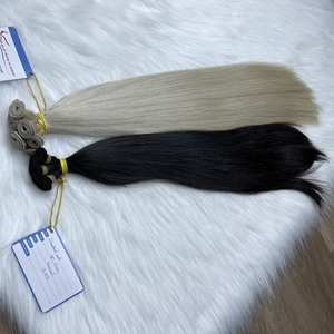 Extensiones de cabello Remy de alta calidad Genius Weft 100% Paquetes de cabello humano Virgen Extensiones de cabello de trama a mano de fábrica de Vietnam - Product Image 3