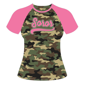 T-shirt à manches régulières pour femmes de la sororité, rose et vert, vêtements décontractés écologiques, été - Product Image 5