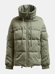 Venta al por mayor 2025 chaqueta acolchada ligera para mujer transpirable a prueba de viento cuello levantado para el invierno diseño de logotipo personalizado precio bajo - Product Image 5