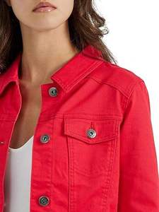 แจ็กเก็ตผ้ายีนส์สำหรับผู้หญิงแจ็กเก็ตยีนส์สีดำแขนยาวผ้าฝ้ายออกแบบได้ตามที่ต้องการ - Product Image 4