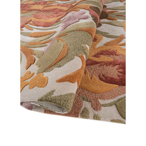 Tapis en laine et viscose tuftés à la main Nebulora Ivory, rectangulaires de 4 m, motif floral rayé pour couloir, salon, 10 mm de hauteur de poils - Product Image 2