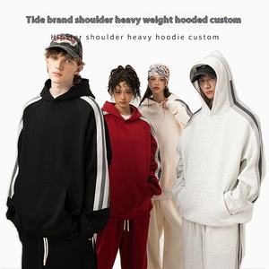 Sudaderas con capucha Logotipo personalizado Puff Imprimir Calidad superior Lana de algodón para hombres y suéter gris grueso Sudaderas con capucha inalámbricas en blanco - Product Image 2