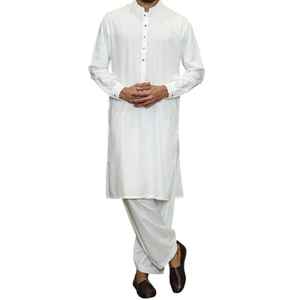 Dernier design traditionnel ethnique afghan musulman, shalwar kameez noir pour homme, ensemble 2 pièces respirant, style col classique, idéal pour les fêtes et l'hiver - Product Image 1