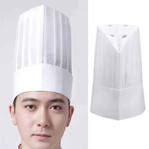 Gorro de Chef de algodón blanco elástico ajustable, gorro de cocina para panadero adulto para el hogar, cocina, uniforme transpirable para uso en hoteles y restaurantes - Product Image 5