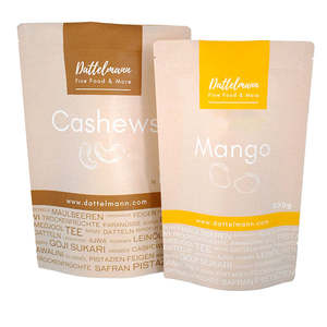 Sachet Doypack Mat pour Snack de Noix de Cajou avec Fenêtre - Fermeture Zip et Encoche de Déchirure, Stratifié Qualité Alimentaire, Refermable, Vrac, Vietnam - Product Image 4