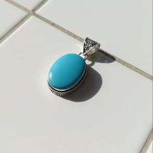 Pendentif en turquoise népalaise pour hommes et femmes, exquis, simple et élégant, pierre précieuse en turquoise naturelle, prix chaud, meilleur prix - Product Image 5