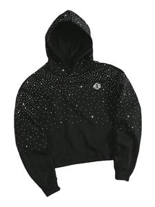 Sudadera con capucha de moda para hombre con pedrería brillante, estilo urbano, con cremallera, de gran tamaño, proveedor de fábrica OEM - Product Image 2