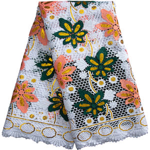 Tela de encaje guipur 3237, tejido africano Soluble en agua de alta calidad con lentejuelas para vestidos de graduación de noche, novedad de 2023 - Product Image 2