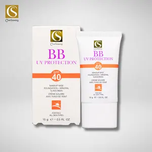 BB Krim Wajah anti air, tabir surya Mineral SPF 40, Krim Wajah Label pribadi anti air, berwarna, alas rias wajah BB Foundation kustom OEM