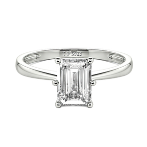 Jeulia Lab Grown Diamond <b>Emerald</b> Cut Solitaire Engagement <b>Ring</b> Rose Gold Plated Sterling <b>Silver</b> - Product Image 1
