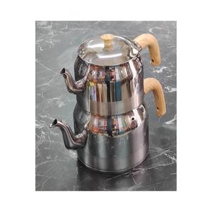 Teiera in acciaio per famiglia con manico in legno - Product Image 2