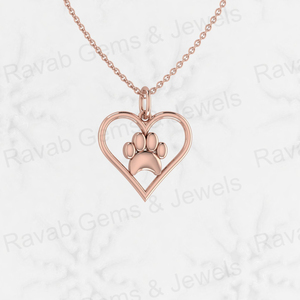 Colgante con forma de corazón de plata de ley 925 auténtica con estampado de pie de perro 19x20mm para mujer, joyería fina conmemorativa, novedad - Product Image 2