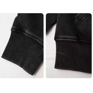 Confortable hiver à capuche décontracté lavage à l'acide survêtement respirant Polyester/coton tissu solide motif élégant ajustement pour un usage quotidien - Product Image 5