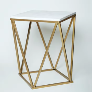 Diamond <b>Table</b> White <b>Marble</b> Standing Bed Side <b>Table</b> Home Decorative Luxury Living Room Bed Room Office Furniture - Product Image 1